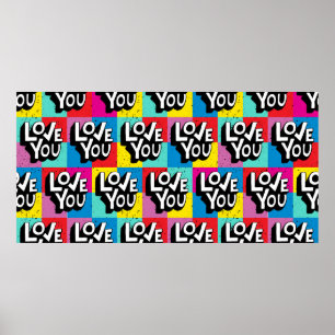 Liebe. Handschriftenmuster für Valentine d Poster