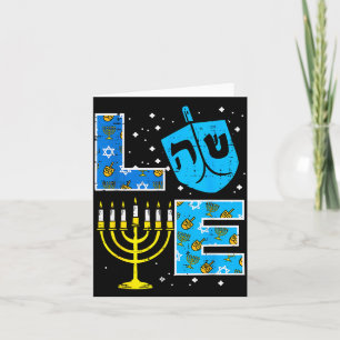 Liebe Hanukkah Dreidel Menora jüdisch Chanukka Män Karte