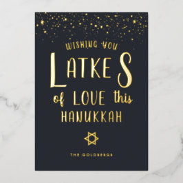 Liebe | Hanukkah-Grußkarte Folien Feiertagskarte