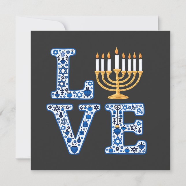Liebe Hanukkah Jüdischer Urlaub Menorah (Vorderseite)