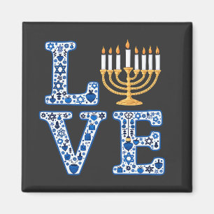 Liebe Hanukkah Jüdischer Urlaub Menorah Magnet