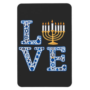 Liebe Hanukkah Jüdischer Urlaub Menorah Magnet