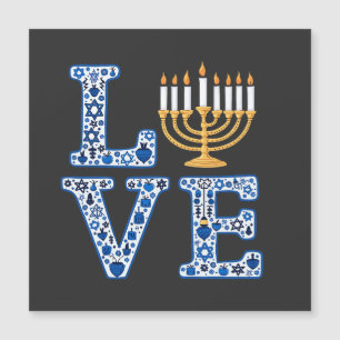 Liebe Hanukkah Jüdischer Urlaub Menorah Magnetkarte