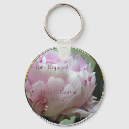 Liebe Happens Pink Peony Gastgeschenk Hochzeit Sch Schlüsselanhänger