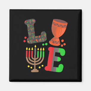 Liebe Happy Kwanzaa African Map Kinara Candles Men Magnet