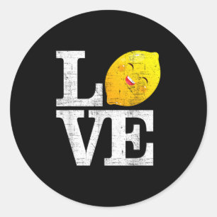Liebe Happy Lemon Fresh Summer Lemons Lemonade Runder Aufkleber