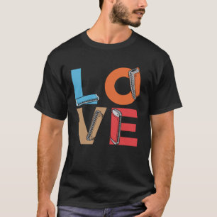Liebe Harmonicas Harmonica Player Harmonikaspieler T-Shirt