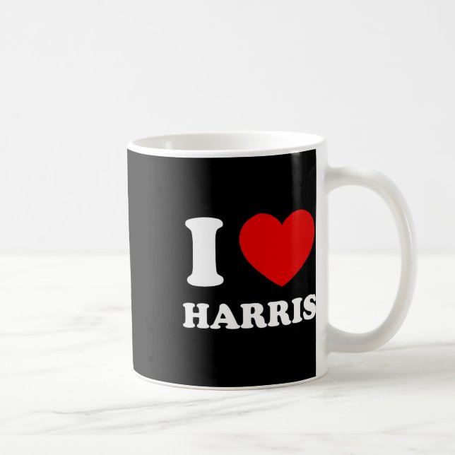 Liebe Harris I Heart Harris Funny Vorname Harris Kaffeetasse (Rechts)