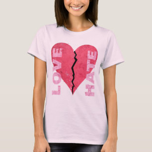 Liebe / Hass — Streetwear-Grafik mit geteiltem Her T-Shirt