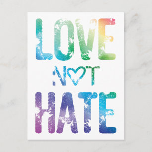 Liebe hasst LGBTQ+-Stolz nicht Postkarte