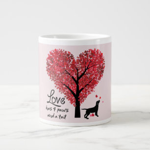 Liebe hat 4 Paws und einen Schwanz Hund Lover Vale Jumbo-Tasse