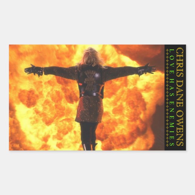 Liebe hat Feinde - FLAME-Aufkleber Rechteckiger Aufkleber (Vorderseite)