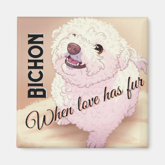 Liebe hat Fell Bichon Magnet