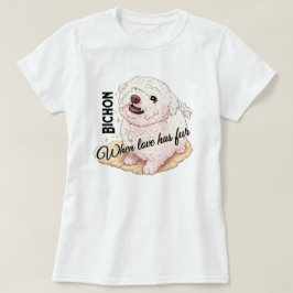 Liebe hat Fell Bichon T-Shirt