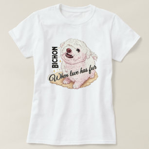 Liebe hat Fell Bichon T-Shirt