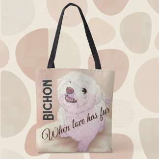 Liebe hat Fell Bichon Tote
