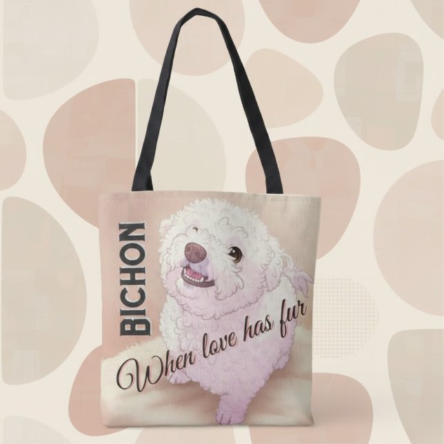 Liebe hat Fell Bichon Tote (Von Creator hochgeladen)
