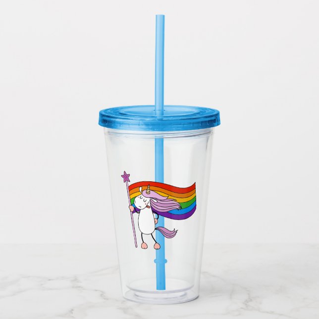 Liebe hat keine Grenzwerte für Unicorn Acryltrinkbecher (Vorderseite)