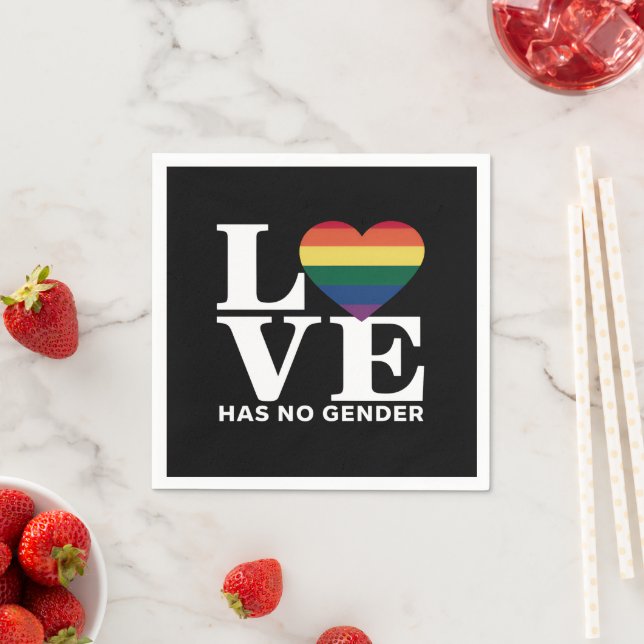 Liebe hat keinen LGBTQ-Rainbow-Pride-Monat Serviette (Beispiel)