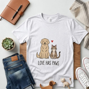 Liebe hat Pfoten   Süße minimalistische Hunde- und T-Shirt