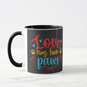Liebe hat vier Paws Hund Tasse