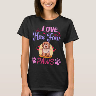 Liebe hat vier Paws Valentinstag Bulldogie T-Shirt