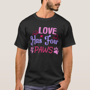Liebe hat vier Paws Valentinstag Paar T-Shirt