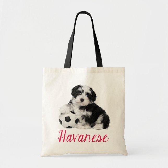 Liebe Havanese Welpe Hund Leinwand Tasche (Vorne)