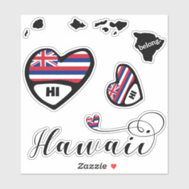 Liebe Hawaii, 3 Designs, Aufkleber Die