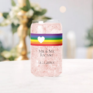 Liebe Heart and Rainbow Gay Wedding Dosenglas