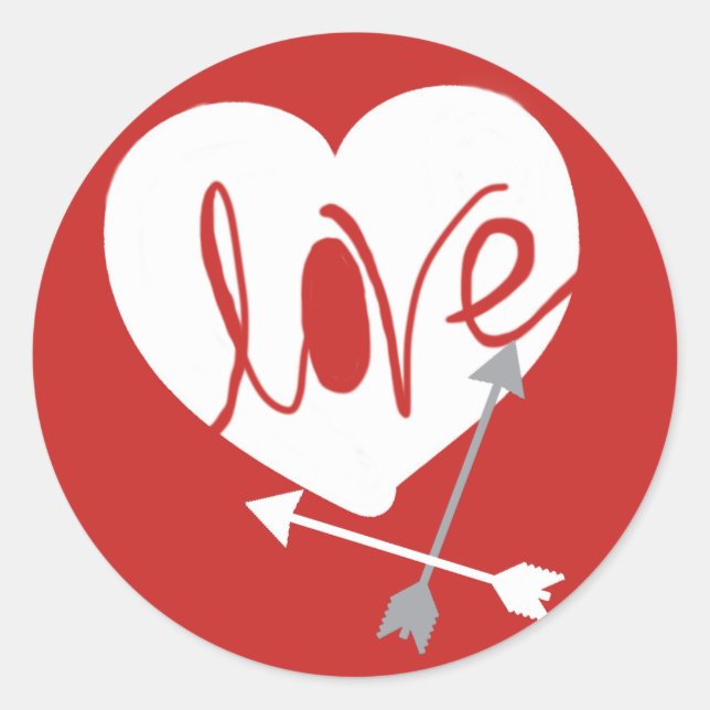 Liebe Heart Arrows Sticker (Vorderseite)