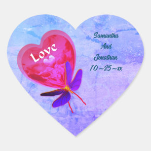 Liebe Heart Balloon Personalisiert Wedding Herz-Aufkleber