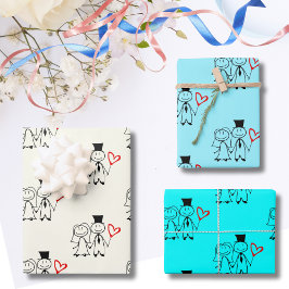 Liebe Heart Balloon Wedding Geschenkpapier Set