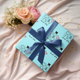 Liebe Heart Balloon Wedple Couple Geschenkpapier