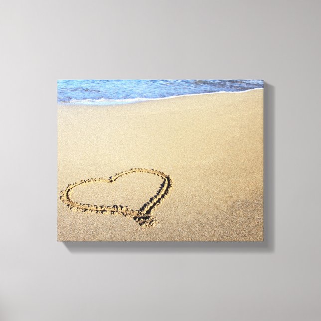 Liebe Heart Beach Leinwanddruck (Vorderseite)