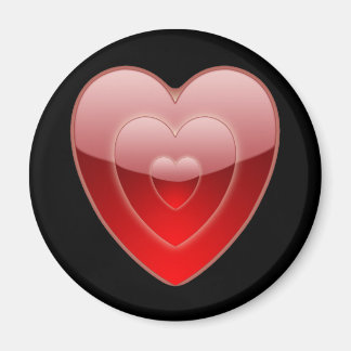 Liebe Heart Black Magnet