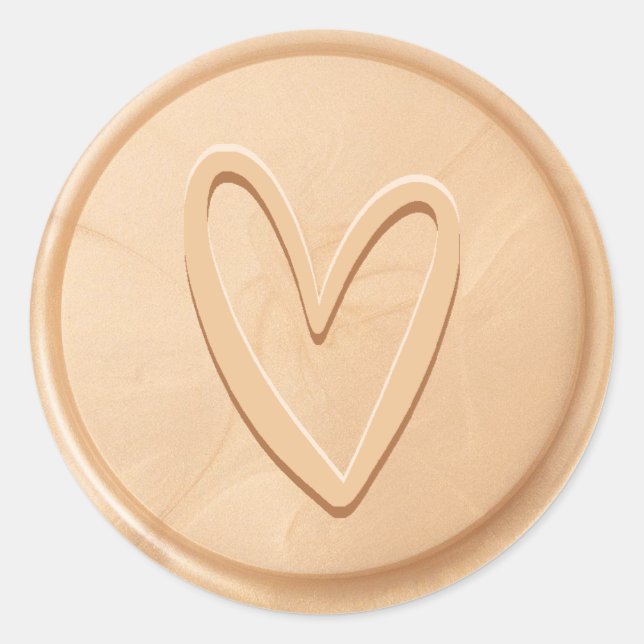 Liebe Heart Champagne Wax Siegel Sticker (Vorderseite)