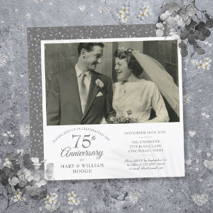 Liebe Heart Confetti Hochzeit Foto 75 Jahre Jubilä Einladung