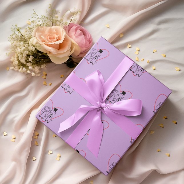 Liebe Heart Couple Wedding Geschenkpapier (Von Creator hochgeladen)