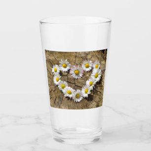 Liebe Heart Daisies Glas