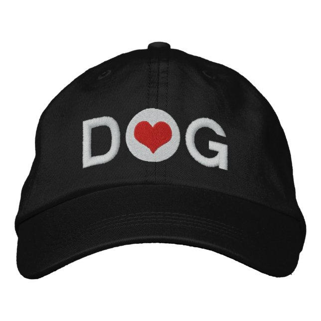 Liebe Heart Dog Bestickte Kappe (Vorderseite)