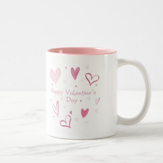 Liebe Heart Doodle Kaffee Tasse (Rechts)