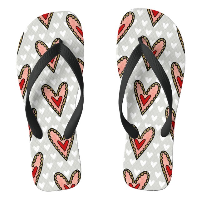 Liebe Heart Flip Flops Beach Footwear (Fußbett)