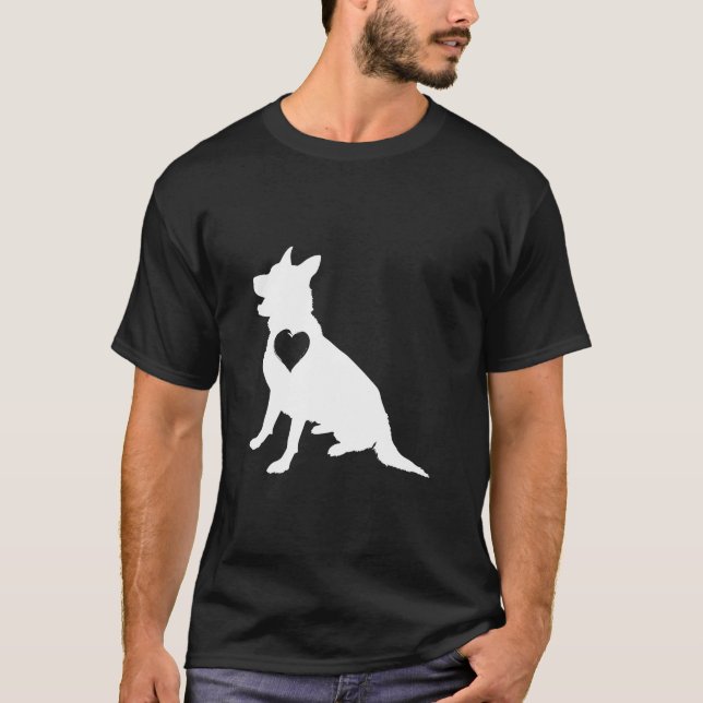 Liebe Heart German Shepherd T-Shirt (Vorderseite)