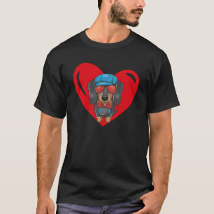 Liebe Heart Graphic Valentine's Day Dackel Boys T-Shirt