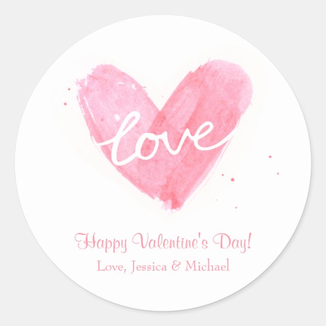 Liebe Heart Happy Valentines Day Stickers (Vorderseite)