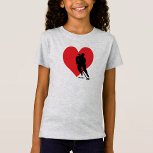 Liebe Heart Hockey Girls T-Shirt