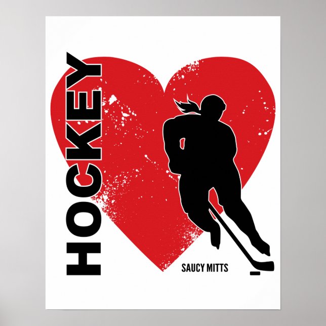 Liebe Heart Hockey Poster (Vorne)