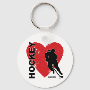 Liebe Heart Hockey Schlüsselanhänger