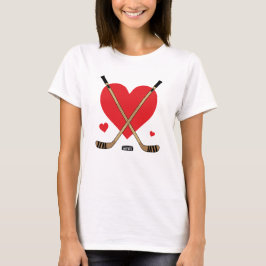 Liebe Heart Hockey Sticks Frauen T-Shirt